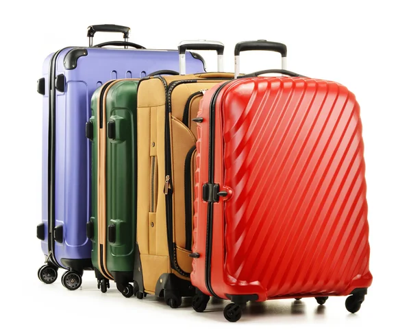 Four suitcases isolated on white background — Stock Photo, Image