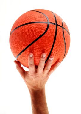 Basketbol beyaz arkaplanda izole