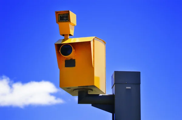 Traffic speed camera over the blue sky — Stock Photo, Image