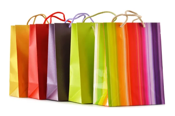 Paper shopping bags isolated on white background — Stock Photo, Image