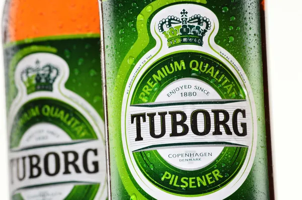 Tuborg bira şişesi — Stok fotoğraf