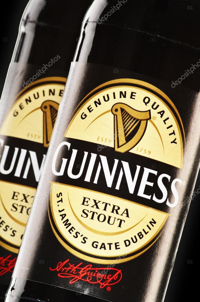 Irish dry stout, originated in the brewery of Arthur Guinness, Dublin. One of the most successful beer brands in the world, available in over 100 countries.