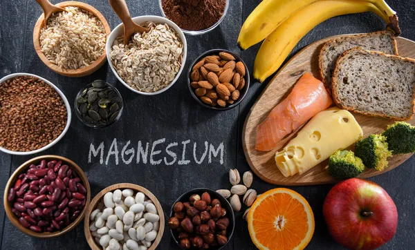 Composición Con Productos Alimenticios Ricos Magnesio — Foto de Stock