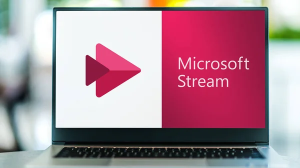 Poznan Pol Jul 2021 Microsoft Stream Egy Vállalati Videomegosztó Szolgáltatás — Stock Fotó