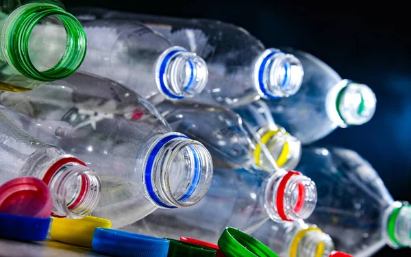 Empty Carbonated Drink Bottles Plastic Waste — Stock Photo, Image