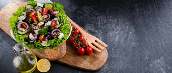 Composição Com Uma Tigela Salada Vegetal Dieta Equilibrada — Fotografia de Stock