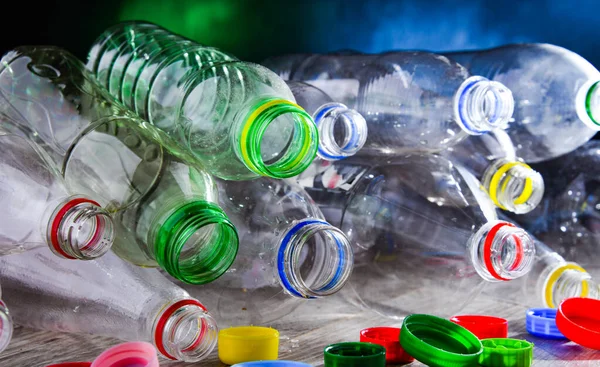 Garrafas Bebidas Carbonatadas Vazias Resíduos Plásticos — Fotografia de Stock