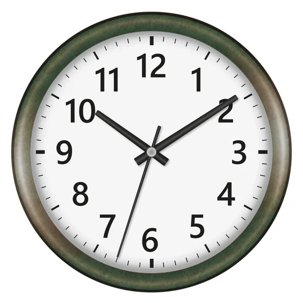 Wall Clock Isolated White Background Ten Ten — Stock Photo, Image