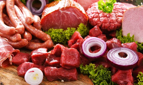 Composition Assorted Meat Products — Stock Photo, Image