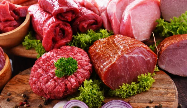 Composition Assorted Meat Products — Stock Photo, Image
