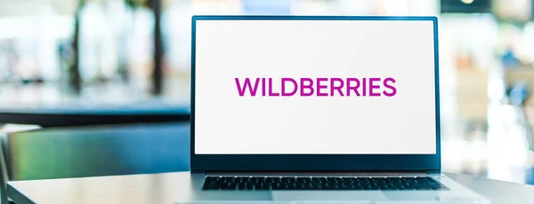 Poznan Pol Sep 2020 Ordenador Portátil Que Muestra Logotipo Wildberries — Foto de Stock