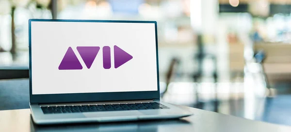 Poznan Pol November 2020 Laptop Mit Logo Von Avid Technology — Stockfoto