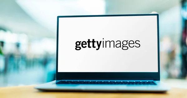 Poznan Pol Maj 2021 Laptop Logo Getty Images Brytyjsko Amerykańskiej — Zdjęcie stockowe