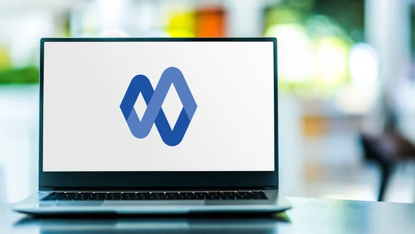 Poznan Pol Feb 2021 Laptopcomputer Met Het Logo Van Google — Stockfoto