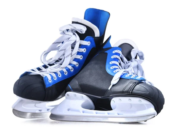 Ein Paar Eishockeyschuhe Isoliert Auf Weißem Hintergrund — Stockfoto
