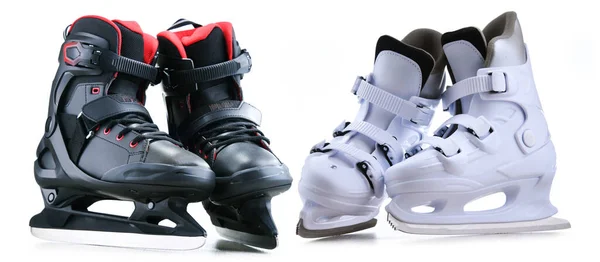 Two Pairs Ice Skates Isolated White Background — Stock Photo, Image