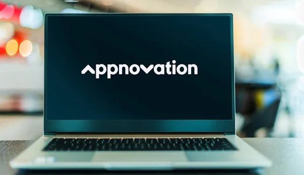 Poznan Pol Oct 2021 Laptop Computer Met Logo Van Appnovation — Stockfoto