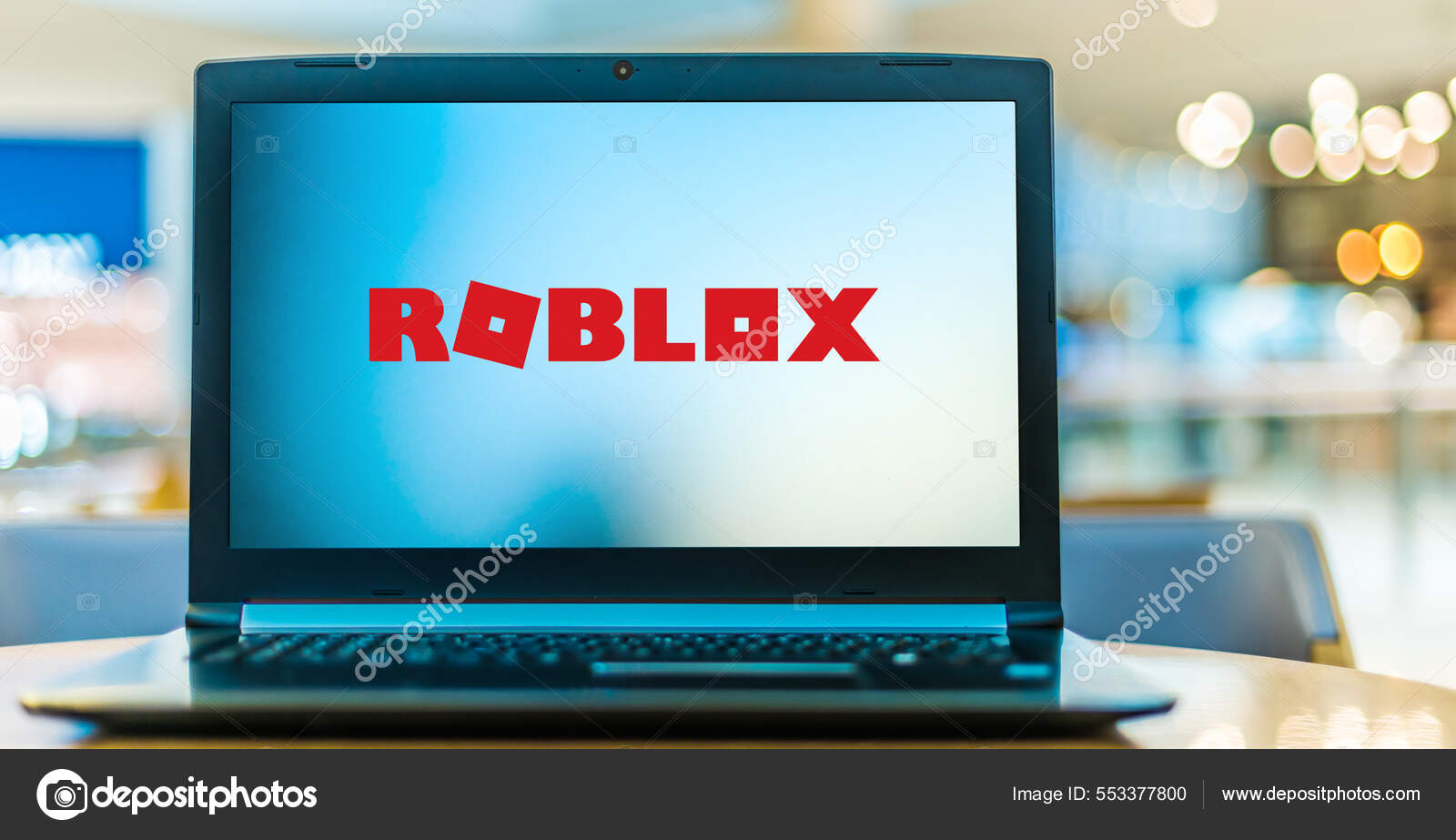 Roblox is an online game platform and game creation system. It allows users  to program games and play games created by other users. Stock Photo