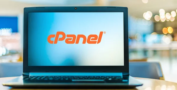 Poznan Pol Jan 2021 Laptop Mit Dem Logo Von Cpanel — Stockfoto