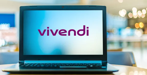 Poznan Pol Jan 2021 Computer Portatile Che Mostra Logo Vivendi — Foto Stock