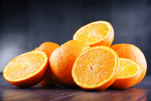 Složení Zralými Pomeranči Detoxikační Dieta — Stock fotografie