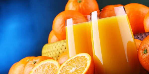 Glasses Freshly Squeezed Orange Juice — Stock Photo, Image