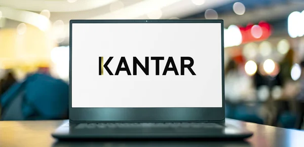 Poznan Pol Feb 2022 Laptop Computer Displaying Logo Kantar Group — Stockfoto