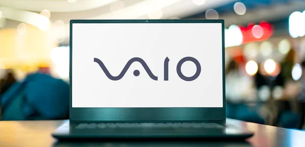Poznan Pol Feb 2022 Laptop Computer Displaying Logo Vaio Brand — Stok fotoğraf