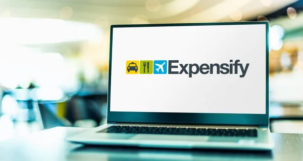 Poznan Pol Mai 2021 Laptop Mit Logo Von Expensify Einem — Stockfoto