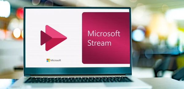 Poznan Pol Dec 2021 Microsoft Stream Egy Vállalati Videomegosztó Szolgáltatás — Stock Fotó