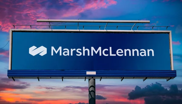Poznan Pol May 2022 Advertisement Billboard Displaying Logo Marsh Mclennan —  Fotos de Stock