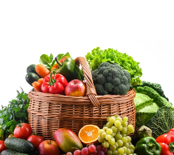 Skład Różnymi Organicznymi Warzywami Owocami — Zdjęcie stockowe