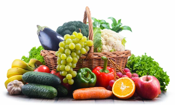 Composition Assorted Organic Vegetables Fruits — Stock Photo, Image