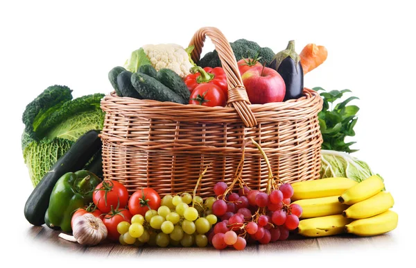 Composition Assorted Organic Vegetables Fruits — Stock Photo, Image