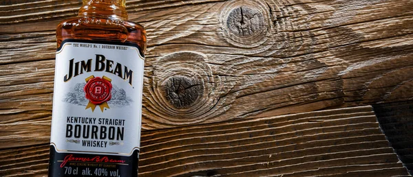 Poznan Pol Apr 2022 Bottle Jim Beam One Best Selling — Stock Photo, Image
