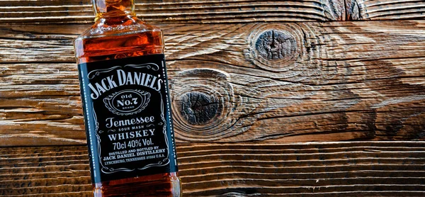 Poznan Pol Apr 2022 Bottiglia Jack Daniel Marchio Del Whisky — Foto Stock