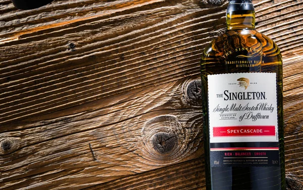Poznan Pol Avril 2022 Bouteille Singleton Dufftown Une Marque Whisky — Photo