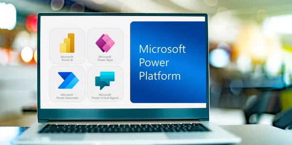 Poznan Pol Mayıs 2022 Microsoft Power Platform Aile Ürünlerinin Simgelerini — Stok fotoğraf