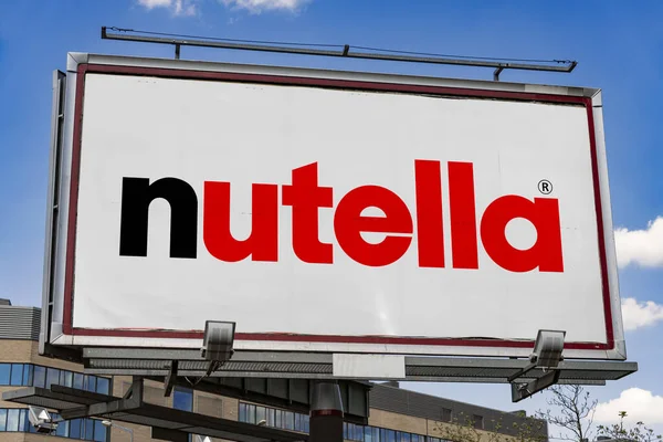Poznan Pol Mai 2022 Werbetafel Mit Dem Logo Von Nutella — Stockfoto