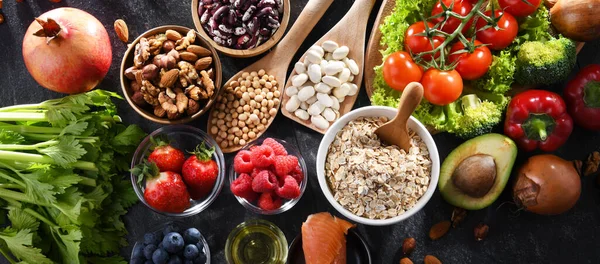 胆固醇降低食品 饮食增加高密度脂蛋白的水平 — 图库照片