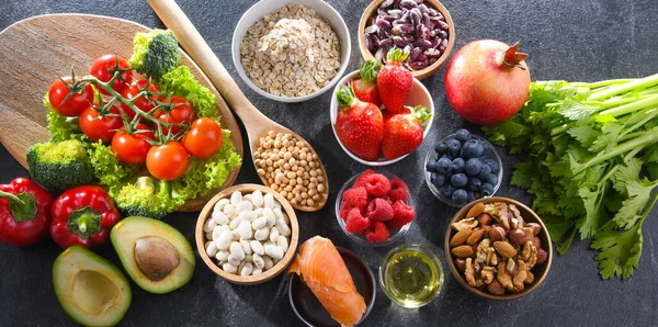 Cholesterol Lowering Food Products Diet Increasing Levels High Density Lipoprotein — Stockfoto