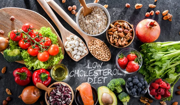 Productos Alimenticios Que Reducen Colesterol Aumento Dieta Lipoproteínas Alta Densidad — Foto de Stock