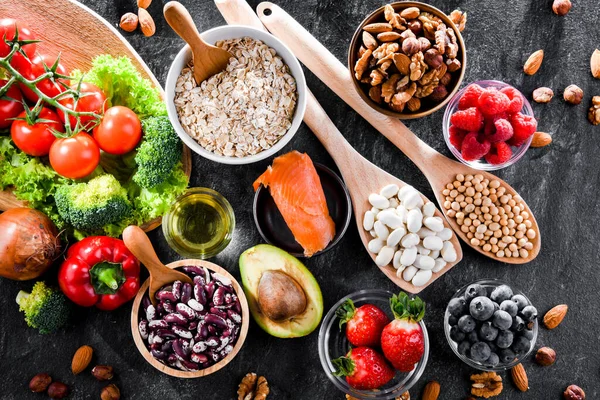 Colesterolo Abbassare Prodotti Alimentari Dieta Livelli Crescenti Lipoproteine Alta Densità — Foto Stock