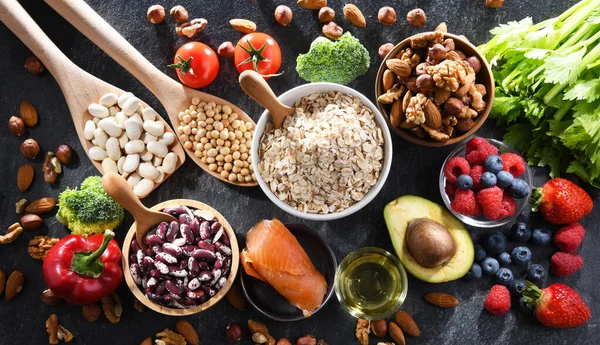Colesterolo Abbassare Prodotti Alimentari Dieta Livelli Crescenti Lipoproteine Alta Densità — Foto Stock