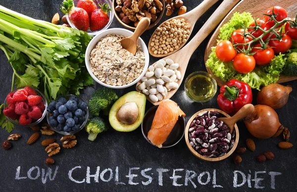 Cholesterol Lowering Food Products Diet Increasing Levels High Density Lipoprotein — Stockfoto