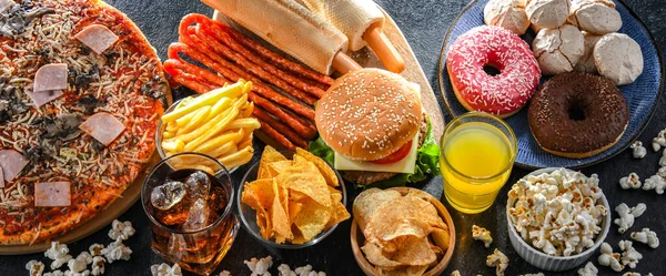 Foods Enhancing Risk Cancer Junk Food — Zdjęcie stockowe