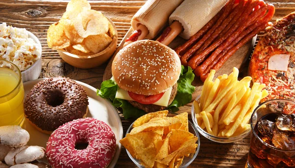 Foods Enhancing Risk Cancer Junk Food — Foto Stock