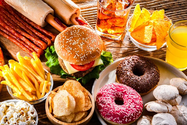 Foods Enhancing Risk Cancer Junk Food — Foto Stock