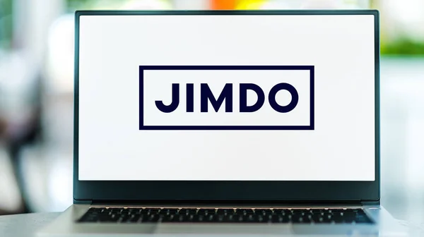 Poznan Pol Feb 2022 Computadora Portátil Que Muestra Logotipo Jimdo —  Fotos de Stock