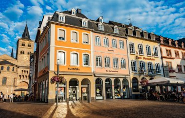 TRIER, GERMANY - AUG 4, 2022: Monumental architecture of Trier with The High Cathedral of Saint Peter, in the state of Rhineland-Palatinate, Germany